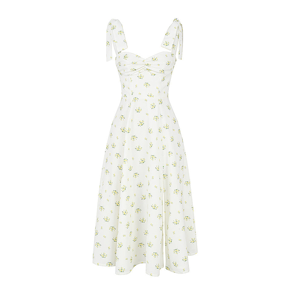 Bow-Tie Backless Halter Dress