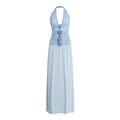 Deep V-Neck Backless 3d Floral Maxi Dress