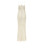 Backless Halter Dress Sequined Dress