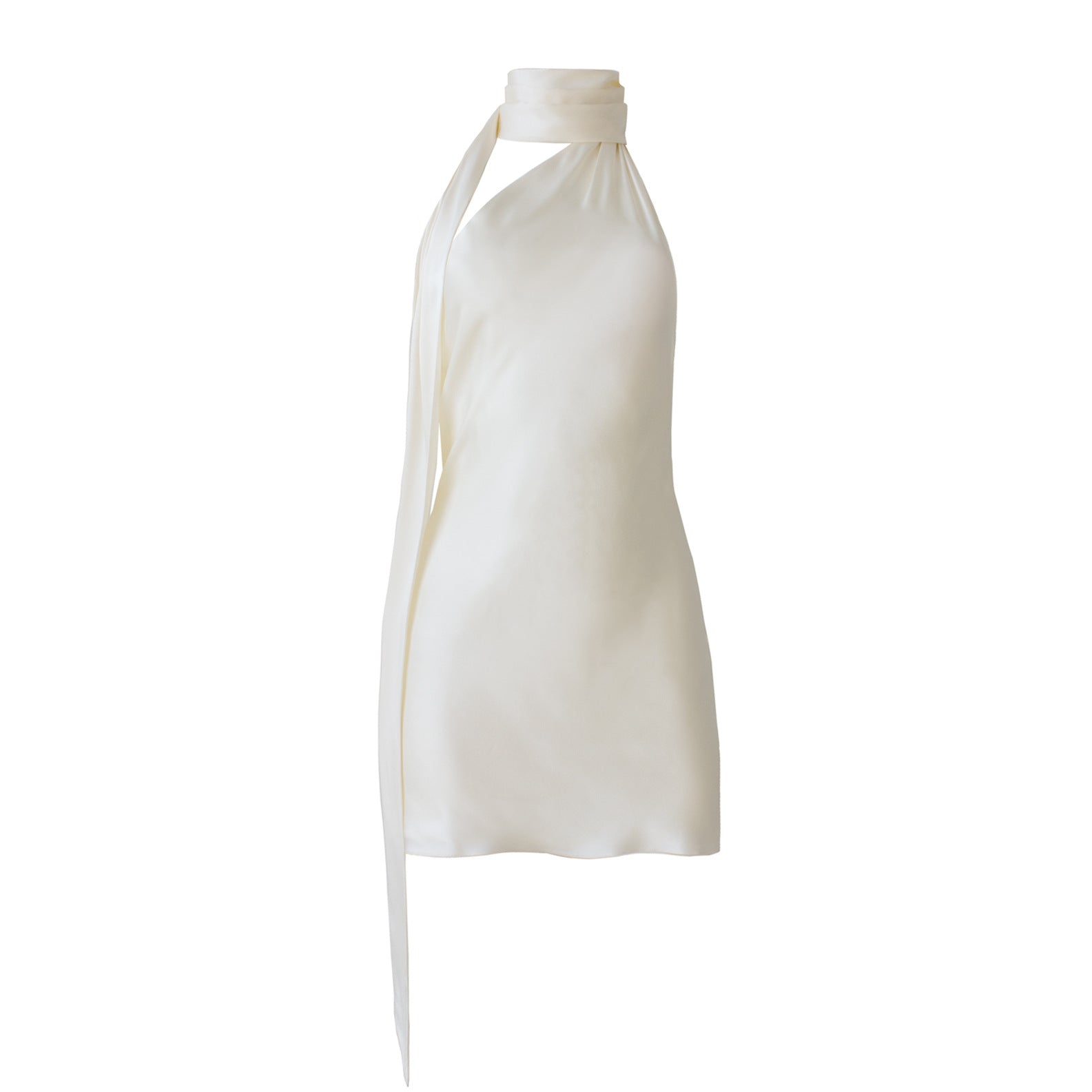 Backless Adjustable Halter Neck Satin Dress