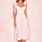 Bow-Tie Backless Halter Dress