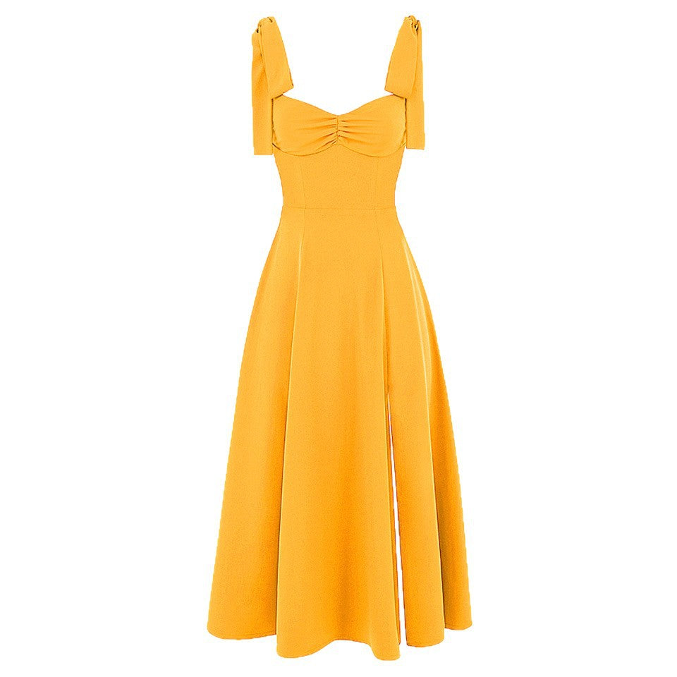Bow-Tie Backless Halter Dress