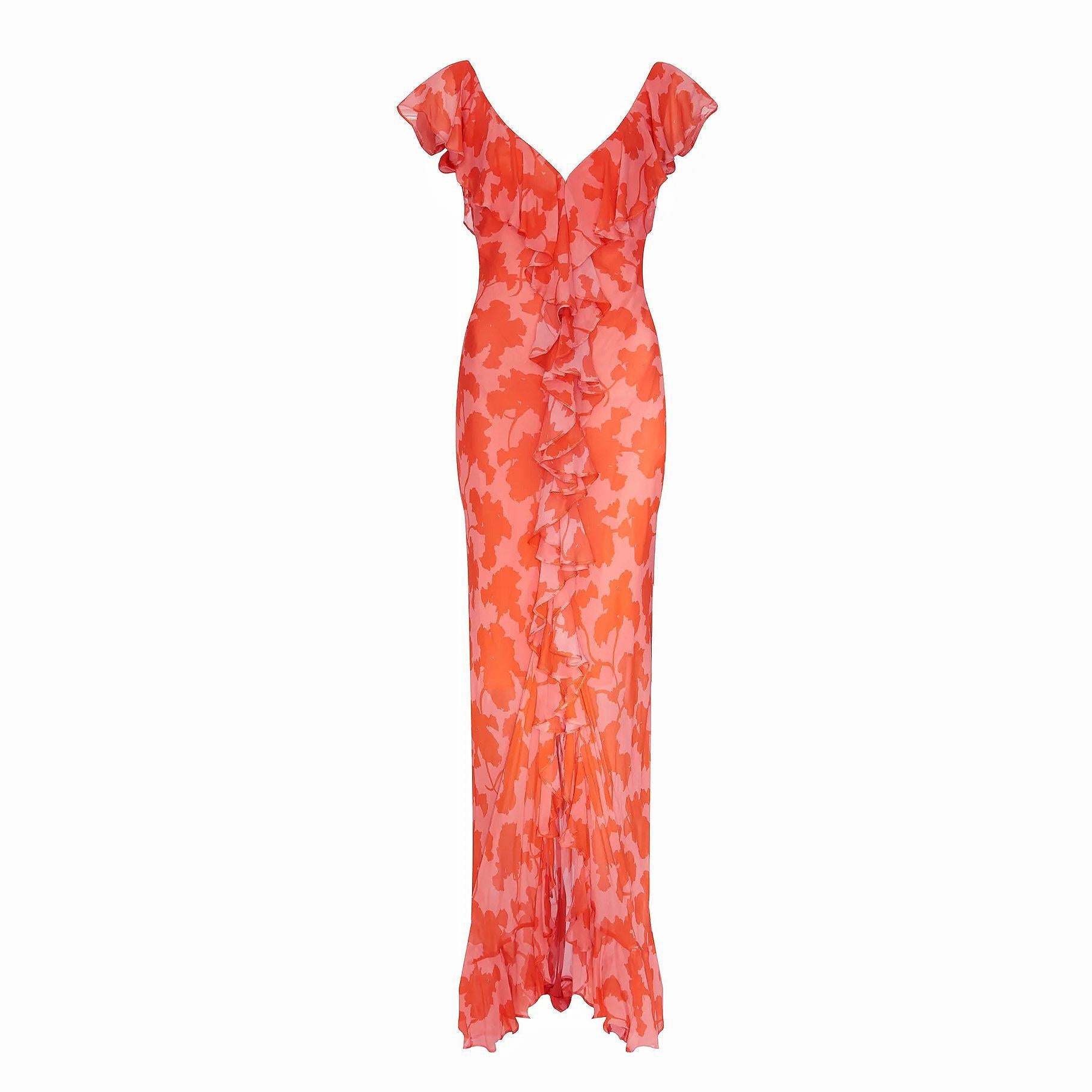 V-Neck Fitted Slit Dress With Irregular Ruffle Hem Long Skirt
