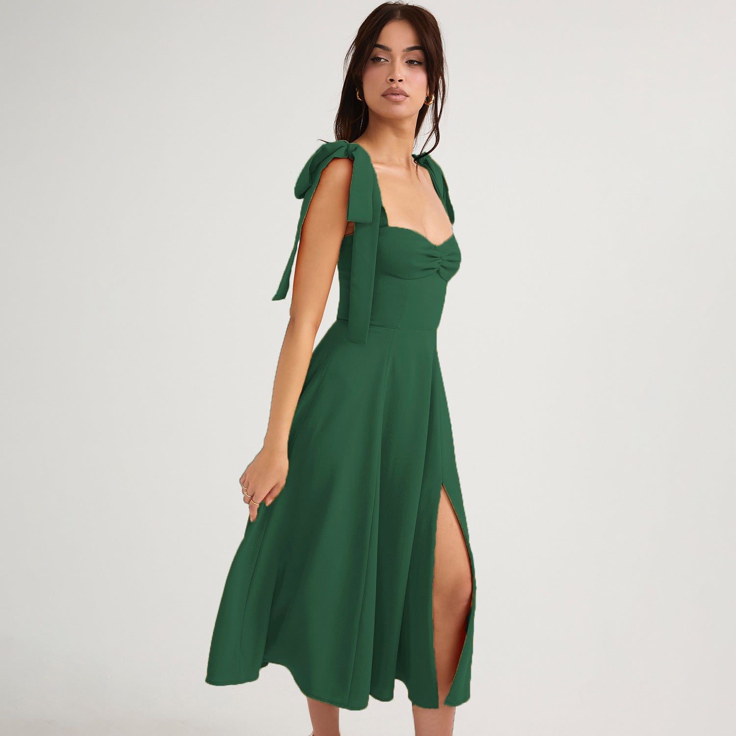 Bow-Tie Backless Halter Dress
