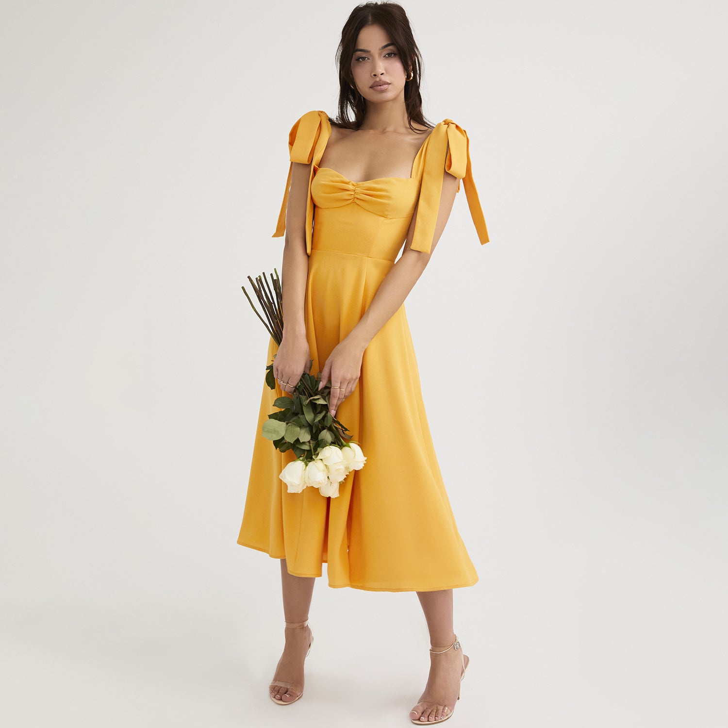 Bow-Tie Backless Halter Dress